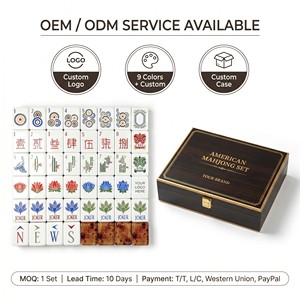 Ensemble de tuiles de mahjong américaines de qualité supérieure, personnalisées, sculptées à la main, 4 couches, 160 pièces, pour table de casino et divertissement - Product Image 1
