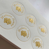 Autocollants personnalisables de luxe en feuille d'or, estampage à chaud 3D, autocollants adhésifs, cadre photo, parfum, bougie, emballage artisanal, étiquettes