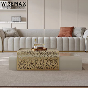 WISEMAX FURNITURE Juego de Mesa de <span class=keywords><strong>Centro</strong></span> de Acero Inoxidable de Estilo Moderno Italiano para Sala de Estar, Sofás, Mesa de <span class=keywords><strong>Centro</strong></span> para Vestíbulo de Hotel, Cafetería - Product Image 5