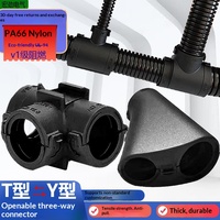 Connecteur en T pour tuyau ondulé en plastique, ignifuge, type T, type Y, attache-câble en nylon PA66, compatible AD7-AD54.5, à extrémité ouverte variable