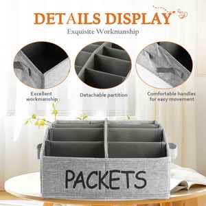 Fabric <b>Snack</b> <b>Bar</b> Station with Handles, 6 Compartment Container <b>Snack</b> Organizer for Countertop - Product Image 4