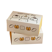 Emballage en carton pliable biodégradable personnalisé en gros pour gâteaux, biscuits, cookies, beignets avec logo