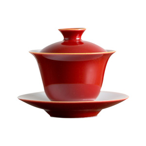 Ceramic Gaiwan <b>Teacup</b> Porcelain Small Three Piece With Lid Lead Free Kung Fu Tea Set Afternoon Tea - Product Image 5