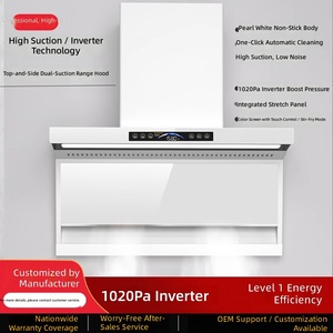 Keukenafzuigkap DC Inverter Zijdelingse Trek Afzuigkap Boven & Zijkant Dubbele Inlaat Stil Sterke Rookafzuiging - Product Image 1
