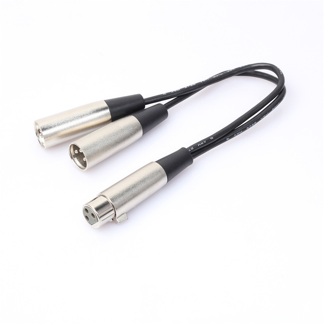 Professional Audio 0.3m XLR Male-Female Splitter Cable with Bare Copper Conductor and PVC Jacket for Home Theater Microphone Use