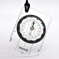 Boussole multifonctionnelle pour l'extérieur Carte lumineuse Règle en pouces/cm Cadran en plexiglas Navigation pour la randonnée/le camping Accessoires d'équipement