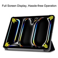 Étui de support en cuir PU magnétique léger à trois volets pour nouvel iPad Air Pro 13 2024 sacs pour ordinateur portable de couverture d'affichage vertical mince