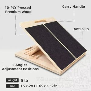 Estirador de pantorrillas plegable de madera de 10 capas con diseño inclinado para entrenamiento de yoga en casa - Product Image 3