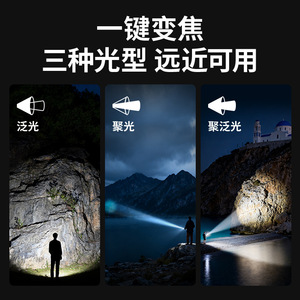 ไฟฉายซูมซุปเปอร์ไฟร์ 1350 ลูเมน 3000mAh ไฟ LED กลางแจ้งแบบชาร์จไฟได้ - Product Image 5
