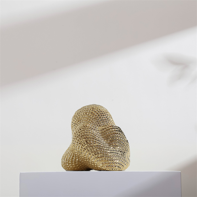Luxury Modern Creative Stone Shape Gold Plating Home Decoration Ceramic Accessories
