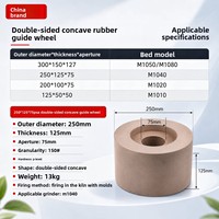 ZhongHua M1040/M1020/M1050 1080 Roues de guidage cylindriques concaves double face en caoutchouc pour rectifieuses sans centre, Chine continentale
