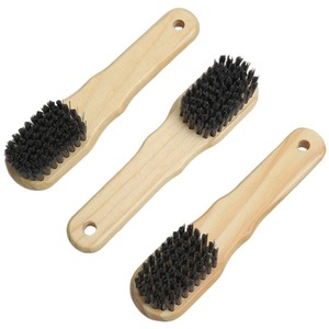 Cepillo para zapatos con mango de madera, cerdas rígidas de nailon, cepillo de limpieza multifuncional para zapatos, suelo, ropa, uso doméstico - Product Image 4