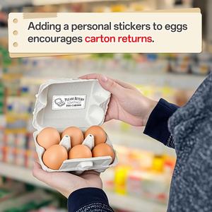 Lot d'autocollants pour œufs frais de la ferme, comprenant des cartes d'instructions, autocollants ronds non lavés pour œufs fraîchement pondus, autocollants rectangulaires pour cartons - Product Image 5