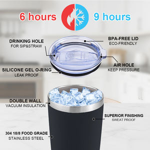 अनुकूलित 20 औंस सफेद डबल दीवार स्टेनलेस स्टील रिसाव प्रमाण यात्रा थर्मल वैक्यूम कॉफी टंबलर मग ढक्कन के साथ - Product Image 6