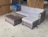 Ensemble de coussins de patio d'extérieur résistants aux intempéries de luxe pour meubles en rotin, coussins de canapé de jardin confortables à haute densité