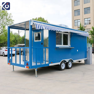 CAMPTRL Snack Mobile Bar Food Truck Style Rétro Cuisine Mobile Entièrement Équipée Remorque BBQ avec Équipement Complet - Product Image 2