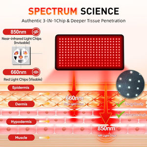Tappetino per Terapia a Luce Rossa per Tutto il Corpo, 341 LED 660nm 850nm, 25x12.99\", Cuscinetti e Fascia Portatili Indossabili per Alleviare il Dolore alla Vita/Corpo - Product Image 3
