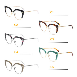 2025 New Thời Trang <span class=keywords><strong>Ladies</strong></span> Cat Eye rùa Acetate hỗn hợp với kim loại cao cấp kính quang học Acetate cảnh tượng khung cho phụ nữ - Product Image 6