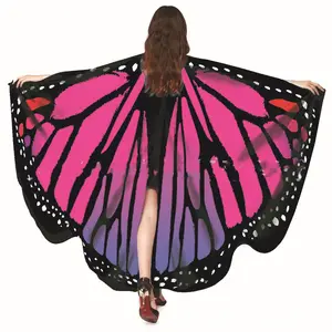 Halloween Party Butterfly Wings Costumes for Women Soft Fabric Butterfly scialle Fairy Ladies Nymph Pixie Festival Rave Dress