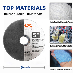 Disque de coupe en fer italien de haute qualité Italie outils abrasifs en oxyde d'aluminium 125mm disque de coupe en acier inoxydable 125 1.6 - Product Image 3