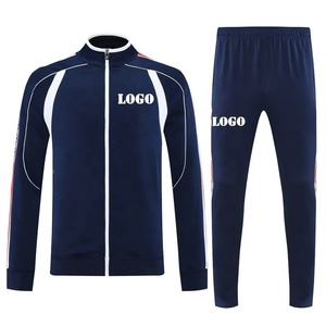 Pantaloni giacca da <span class=keywords><strong>calcio</strong></span> uomo di alta qualità con logo nero strisce rosse <span class=keywords><strong>tuta</strong></span> da uomo Set personalizzato <span class=keywords><strong>tuta</strong></span> da ginnastica per uomo - Product Image 3