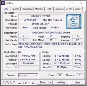 Bộ xử lý I7-9700F 8 lõi 8 chủ đề 3.00GHz cơ sở 4.30GHz Turbo LGA 1151 12Mb Bộ nhớ cache 65W TDP cho máy tính để bàn sử dụng - Product Image 2