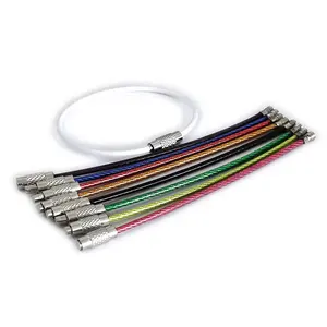 Wire Keychain Cable Colorful Screw Locking Stainless Steel Wire Keychain Cable Rope Keychain