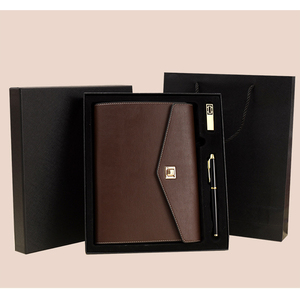 Luxury Leather Notebook Gift Set <b>A5</b> Brown Handmade With Pen Exquisite Office Stationery Pen Office Leather <b>Notepad</b> Custom Logo - Product Image 6