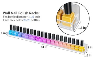 Support mural en acrylique transparent pour le <span class=keywords><strong>rangement</strong></span> de rouges à lèvres et d'huiles essentielles, présentoir pour vernis à ongles - Vente en gros - Product Image 3