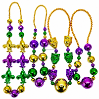 Collar de cuentas metálicas gigantes de Mardi Gras, estilo Comedia y Tragedia, venta al por mayor de fábrica