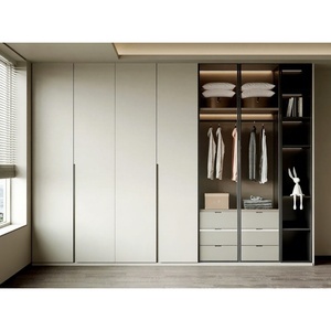 Armoire blanche sur mesure pour chambre à coucher, rangement mural complet du sol au plafond, mobilier moderne minimaliste, grand placard en <span class=keywords><strong>bois</strong></span> à 7 portes - Product Image 2