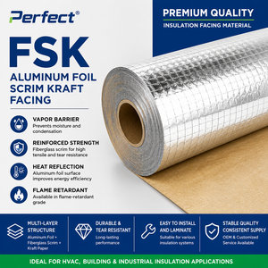 Rollo de Lámina de Aluminio Reforzada de Ancho Personalizado, Barrera de Vapor Radiante, <span class=keywords><strong>Aislamiento</strong></span> Industrial Resistente al Fuego para Uso Residencial - Product Image 4