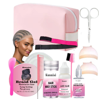 Kit d'installation de perruque en dentelle Super Hold Edge Control dissolvant d'adhésif à forte tenue pour extensions de perruque ensemble d'outils d'extension de cheveux