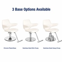 Fauteuil de Barbier Moderne Professionnel avec Siège en Cuir PU Blanc Nacré, Relevable et Pivotant, pour Salon de Coiffure – Vente Directe