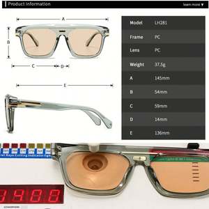 Lunettes de soleil vintage surdimensionnées à double pont pour hommes et femmes, avec logo personnalisé, UV400, monture carrée, collection 2025 - Product Image 6