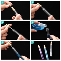 Zhehao 50 mini flacons pulvérisateurs avec bouchon doré 10 ml en verre transparent, rechargeables, à brume fine, portables, pour voyage, conteneurs vides pour échantillons