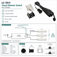 Interrupteur tactile à intensité variable pour armoire, 12V 24V, capteur de contrôle central pour système d'éclairage LED de meuble et étagère LC-7011-23