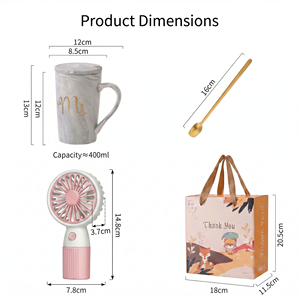 Nouveautés 2026 : Ensemble Cadeau Mug à Café en Céramique Esthétique, Mini Ventilateur Portable et Cuillère – Personnalisable avec Logo pour Mariage, Fête, Anniversaire - Product Image 2