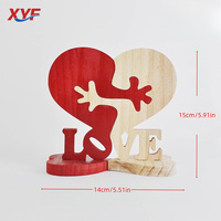 Ornement LOVE en bois massif en forme de cœur, décoration murale de bureau, cadeau pour la Saint-Valentin