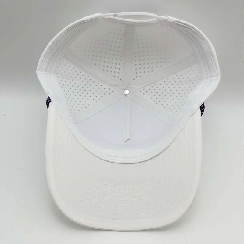 5 पैनल रबर पीवीसी पैच रस्सी टोपी वाटरप्रूफ हाइड्रो टोपी घुमावदार ब्रिम गोल्फ टोपी सांस लेने योग्य बेसबॉल कैप्स स्पोर्ट्स कैप्स