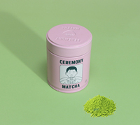 Boîte à thé matcha ronde en fer blanc vert avec logo personnalisé et couvercle à vis, impression sérigraphique en gros