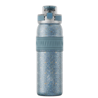 Bouteille d'eau sport premium en titane pur 21oz avec double couvercle anti-éclaboussures, sangle tressée et finition cristalline – Vente en gros ODM/OEM