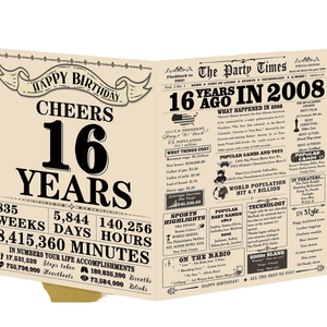 Papel Tamaño A4, las Mejores Tarjetas de Felicitación para Cumpleaños y Aniversarios, Fondo de Periódico de 19XX, Regalo para Hombres y Mujeres - Product Image 1