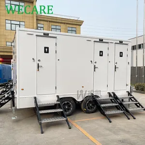 Wecare 450*210*210cm Mobile Toilets Outdoor Camping Trailer Portable Ac Restrooms Porta Potty Luxury For Sale