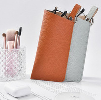 Pochette de couverture de lunettes de soleil de voyage de vente chaude avec porte-clés sac de lunettes en simili cuir étuis de sac de lunettes de soleil polyvalents portables