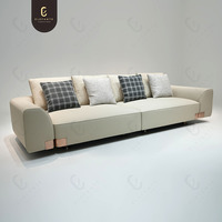 Canapé Modulable en Cuir Italien de Haute Qualité, Ensemble de Salons d'Angle de Luxe pour la Maison, Meubles de Salon Sectionnels Modernes