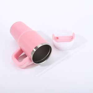 14oz Double-Layer Vacuum Insulated Stainless Steel Thermos Cup with Straw Portable Travel Car Cup Back to School <b>Hot</b> <b>Drink</b> Use - Product Image 4