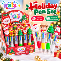 Pulpen Gel Plastik Multicolor Kartun Kreatif KAIX 0.5mm Pulpen Gel Ballpoint Capybara O.5 Biru untuk Anak-anak