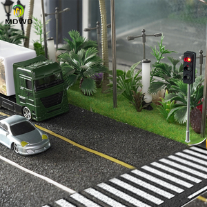 Semáforo <span class=keywords><strong>Ferroviario</strong></span> para Maqueta de Tren, <span class=keywords><strong>Escala</strong></span> HO 1:87, Señales de Cruce de Tráfico, Cabezales LED, Diseño de Diorama - Product Image 5