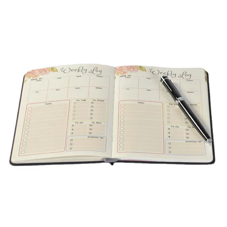 GRS PU deri ciltli a5 FSC sertifikalı kağıt günlük planlayıcısı kitap, liste planlayıcısı yapmak için geri dönüşümlü kağıt
